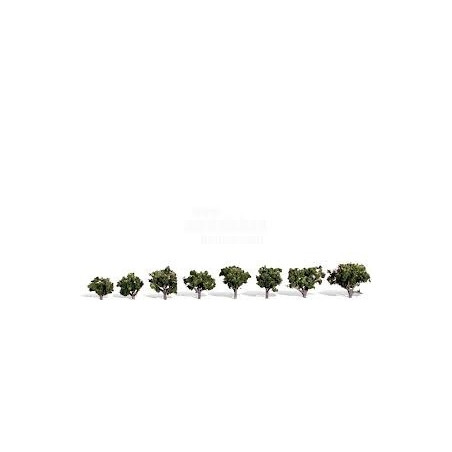 Conjunto de 8 arboles, entre 1,9 y 3,17 cm, Woodland Scenic, Ref: TR3501 
