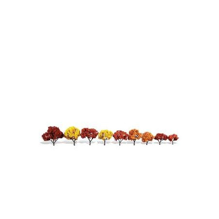 Conjunto de 9 arboles, entre 3,17 y 7,62 cm, Woodland Scenic, Ref: TR3540 