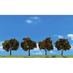 Conjunto de 4 arboles frutales, entre 5,08 y 7,62 cm, Woodland Scenic, Ref: TR3591.