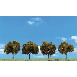Conjunto de 4 arboles frutales, entre 5,08 y 7,62 cm, Woodland Scenic, Ref: TR3592.