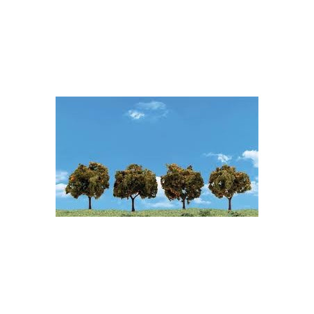 Conjunto de 4 arboles frutales, entre 5,08 y 7,62 cm, Woodland Scenic, Ref: TR3592.