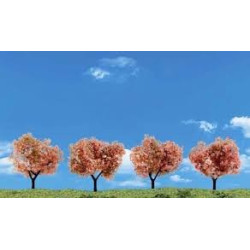 Conjunto de 4 arboles floreciendo, entre 5,08 y 7,62 cm, Woodland Scenic, Ref: TR3593.