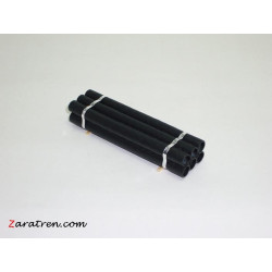 Carga de tubos color negro, ( 6 tubos ) 55x15x11, para vagones N.