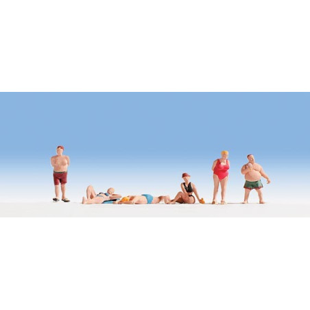 Bañistas en la playa, seis figuras, Noch, Ref: 15841.