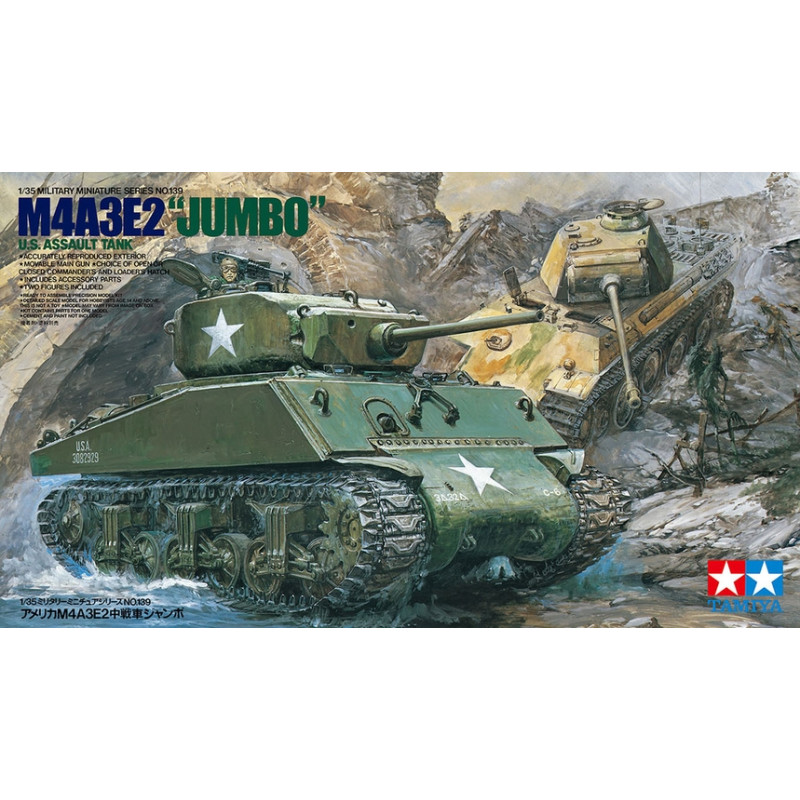 Tanque U.S. M4A3E2 Jumbo, Escala 1:35. Marca Tamiya, Ref: 35139.