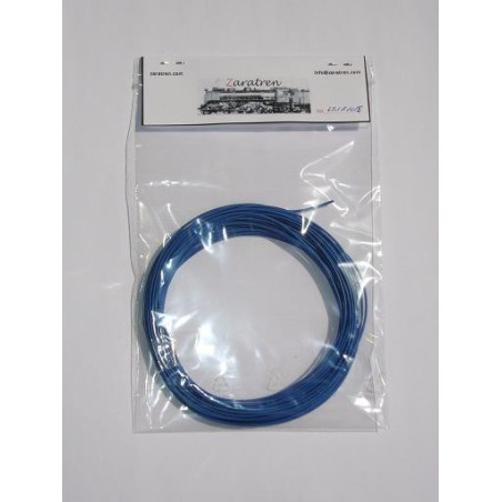 Rollo de cable Azul para instalación de maquetas de 0,10mm, 10 metros.