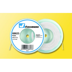 Cable Blanco para instalación maquetas 0,14mm, 25 metros. Viessmann. Ref: 68623.