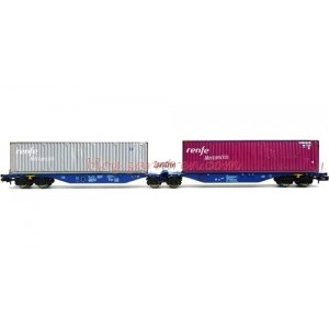 Rocky Rail – Vagón porta contenedores de Transporte combinado Ref: 60201 y Vagón porta contenedores de Renfe Mercancías, Época VI Ref: 60200 . Escala N