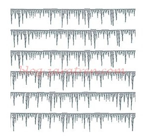 Busch – Conjunto de 10 carambanos de fibra, simulando agua helada cayendo de los tejados,  Ref: 1143, Escala H0