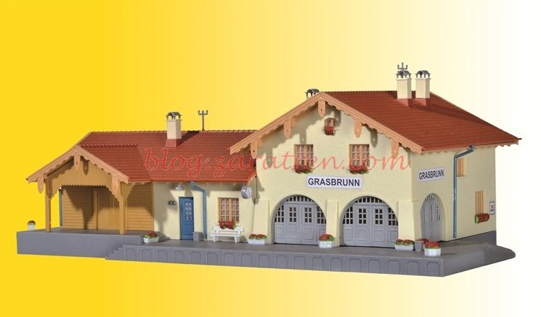Kibri – Estación de Grasbrunn, Kit para montar, Ref: 39388 y Puesto de Enclavamiento Ref: 39477, Escala H0