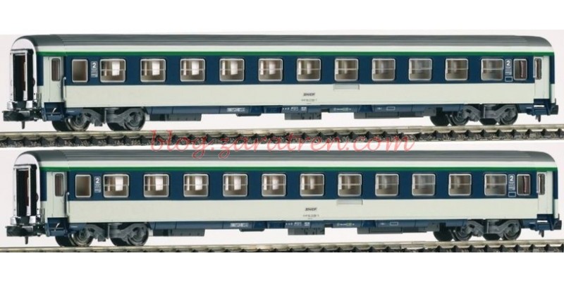 Piko – Set de dos Coches de viajeros Corail SNCF. 2ª clase. Alquilados a España. Marca Piko. Ref: 94334, Escala H0