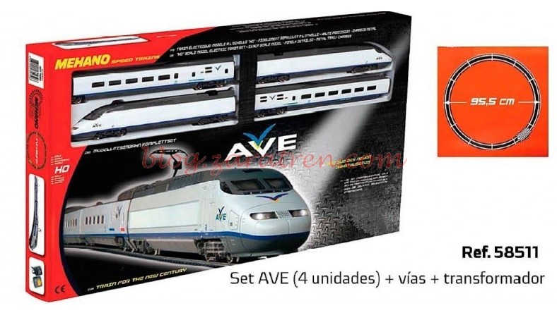 Mehano – Sets de inicio: ICE3 Ref: 58514, TGV Ref: 58738, Western Train Ref: 58738, Thalys Ref: 58581, AVE Renfe Ref: 58511 y Mountain Special Ref: 30964, Escala H0