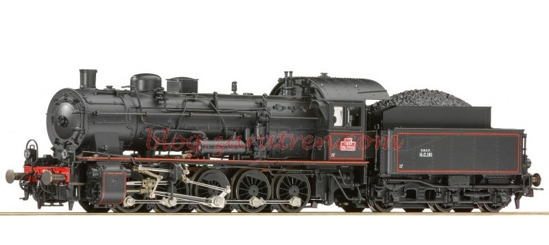 Roco – Locomotora de vapor 050-B-680, SNCF, ( Color Negro rivete rojo ), Epoca III, Analógica/Digital, NEM 652, luces blancas según sentido de marcha Ref: 52606, Escala H0