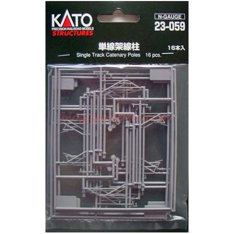 Kato – Juego de 16 postes de catenaria simple, Ref: 23-059. Escala N