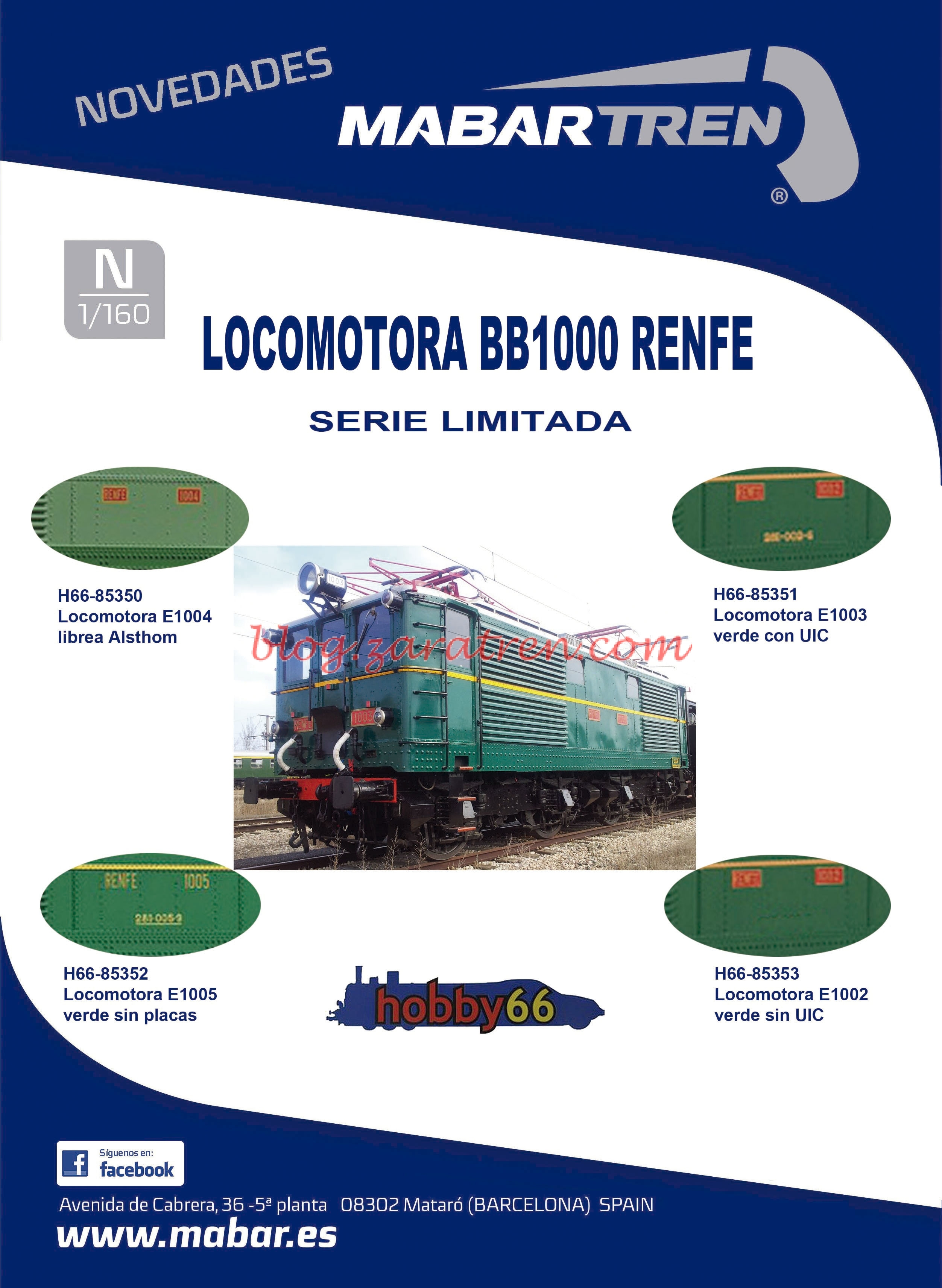 Mabar BB1000 - RENFE ,E1002 , E1003 , E1004 y E1005 - Zaratren.com