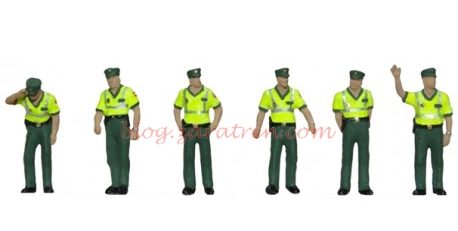 Guardia Civil de trafico con chaleco reflectante. 6 Figuras, Marca Aneste. Ref: 4094.