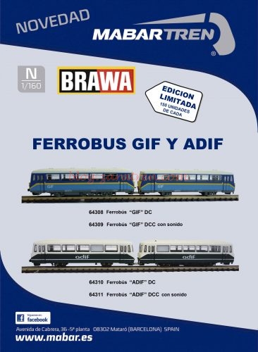 Mabar ferrobus ADIF y GIF - Escala N - Zaratren.com