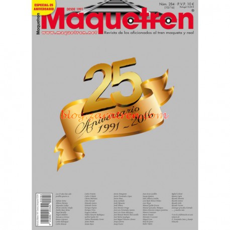 Maquetren – Revista mensual Maquetren, Especial 25 Aniversario, Número 284, 2016.