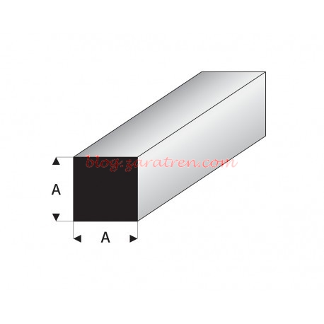 Maquett  – Perfil Cuadrado Macizo blanco de Estireno. Lado: 1.5 mm, Longitud: 330 mm de largo.Ref:407-52/3.