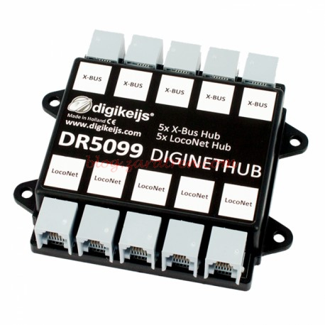 Digikeijs – Módulo para conexionado de 5 salidas auxiliares LocoNet y 5 salidas auxiliares X-Bus,  Ref: DR5099.