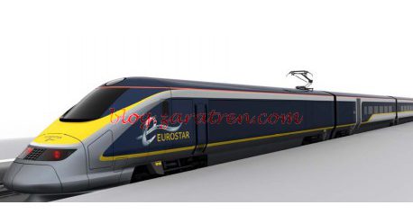 Kato – Tren de Alta Velocidad Eurostar. Nuevos colores. e300. Composición de 8 unidades, Escala N, Ref: 10-1297
