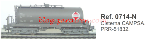K*train - Ref. 0714-N Cisterna boggies PRR-51852 CAMPSA gris claro - blog.zaratren.com