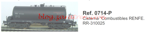 K*train - Ref. 0714-P Cisterna boggies RR-310025 COMBUSTIBLES RENFE gris oscuro - blog.zaratren.com