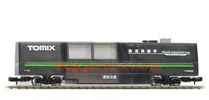 Tomix – Vagón limpiavías color Negro -Transparente, escala N, Limpia con líquido, pule y aspira, Ref: 064268.