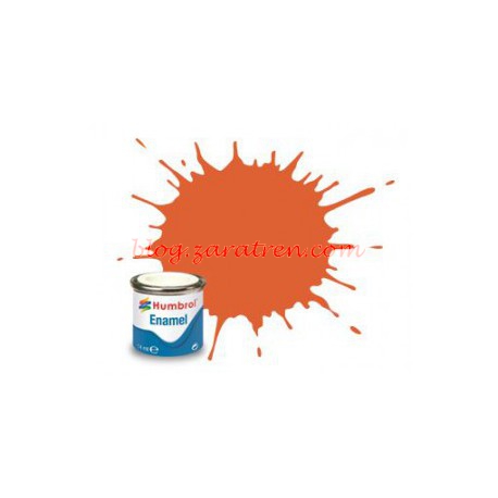Humbrol – Revestimiento Naranja mate, Orange lining matt ( 77 ). Bote 14 ml.  Ref: AA0905.