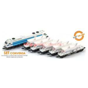 Mftrain - Set conversa, SERIE LIMITADA 100 UNIDADES, locomotora Conversa 333 + 5 tolvas TTM, Escala N. Marca Mftrain, Ref: N7001