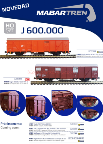 Mabar - Novedad, vagones de mercancías tipo J - Gbs escala HO, en versión limpiavías y standard.