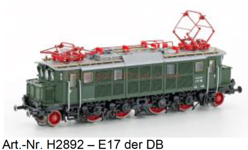 Hobbytrain - Novedad, H2890 E-Lok E17, DRG, gris, Ep.II - H2891 E-Lok E17, Deutsche Reichsbahn, verde Ep.III - H2892 E-Lok E17, Deutsche Bundesbahn, verde, Ep.III  