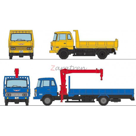 Tomytec – Conjunto de dos camiones volquete, uno con grúa, Escala N.  Ref: 974888.
