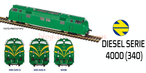 Mabar - Nueva locomotora diésel 4000 (340), Escala H0.: REF 81580/A/D/S, REF 81581/A/D/S, REF 81582/A/D/S