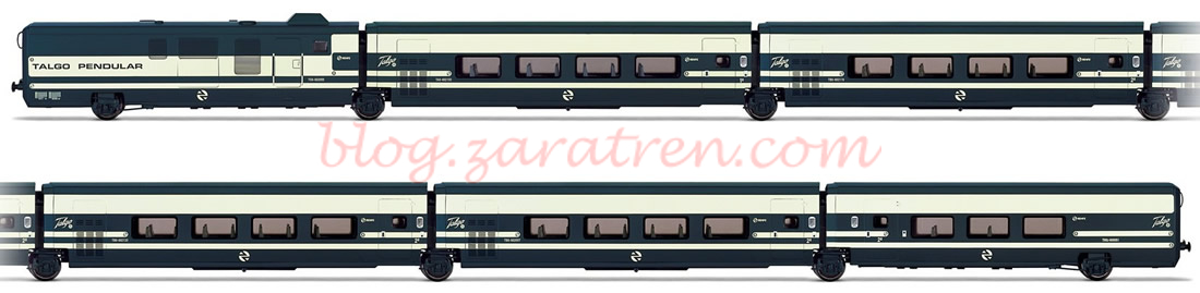 Electrotren – Tren Talgo Pendular, RENFE, Set de 6 Coches, Escala H0, Ref: E3279.