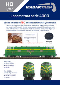 MABAR - LOCOMOTORA 4000 SERIE LIMITADA, 150 unidades numeradas, Ref: 81583