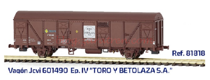 Mabar – Vagón RENFE, Toro y betolaza S.A, Jcvi601490, Escala H0, Ref: 81818.