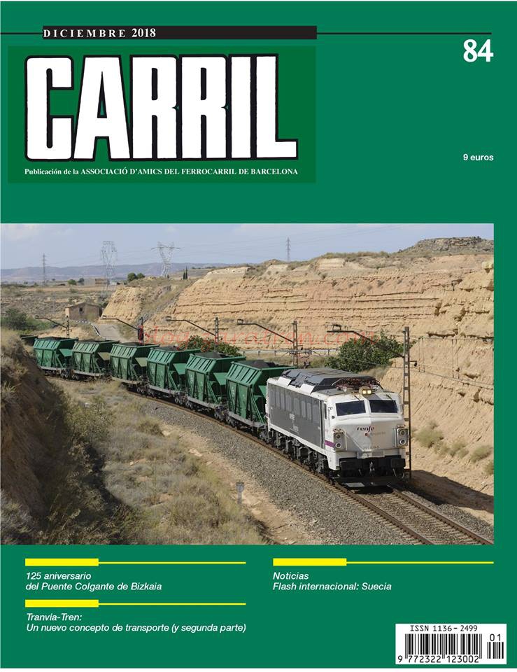 Revista Carril ( Diciembre 2018 ), Numero 84, 2018.