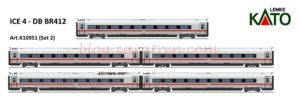 Kato/Lemke - Tren de Alta Velocidad ICE 4, DB AG, 5 coches complementarios, Escala N, Ref: 10951.
