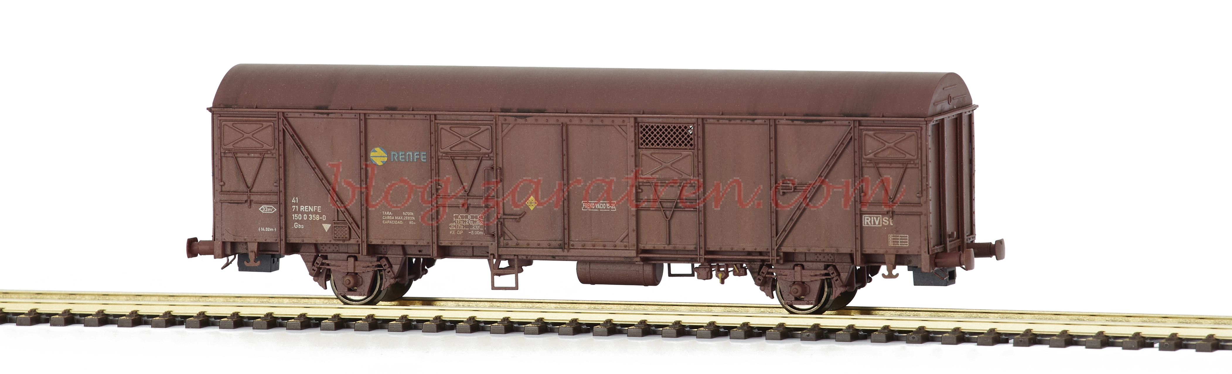 Mabar – Vagón RENFE, Modelo envejecido, Gbs 1500358-0, Escala H0, Ref: 81822.
