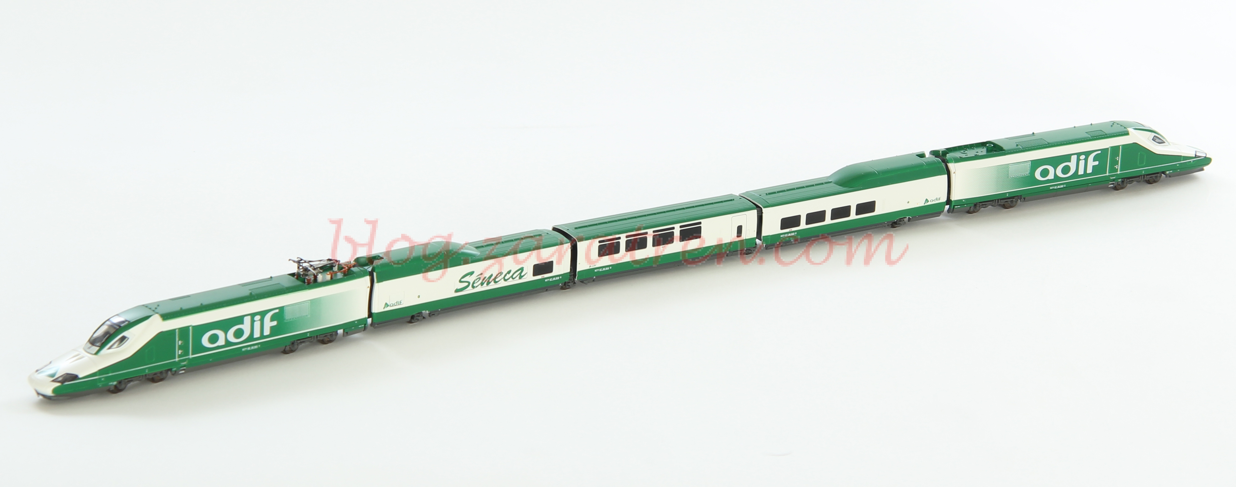 IH – Tren Auscultador Adif A-330, Verde-Blanco, logo Seneca, Serie limitada, Escala N, Ref: IH-T002.