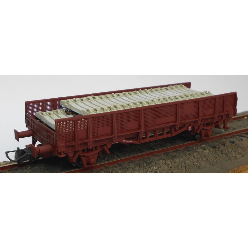 K*train – Vagón plataforma Trans. Traviesas, Tipo 30000, Rojo Oxido, Escala H0, Ref: 0717-D.