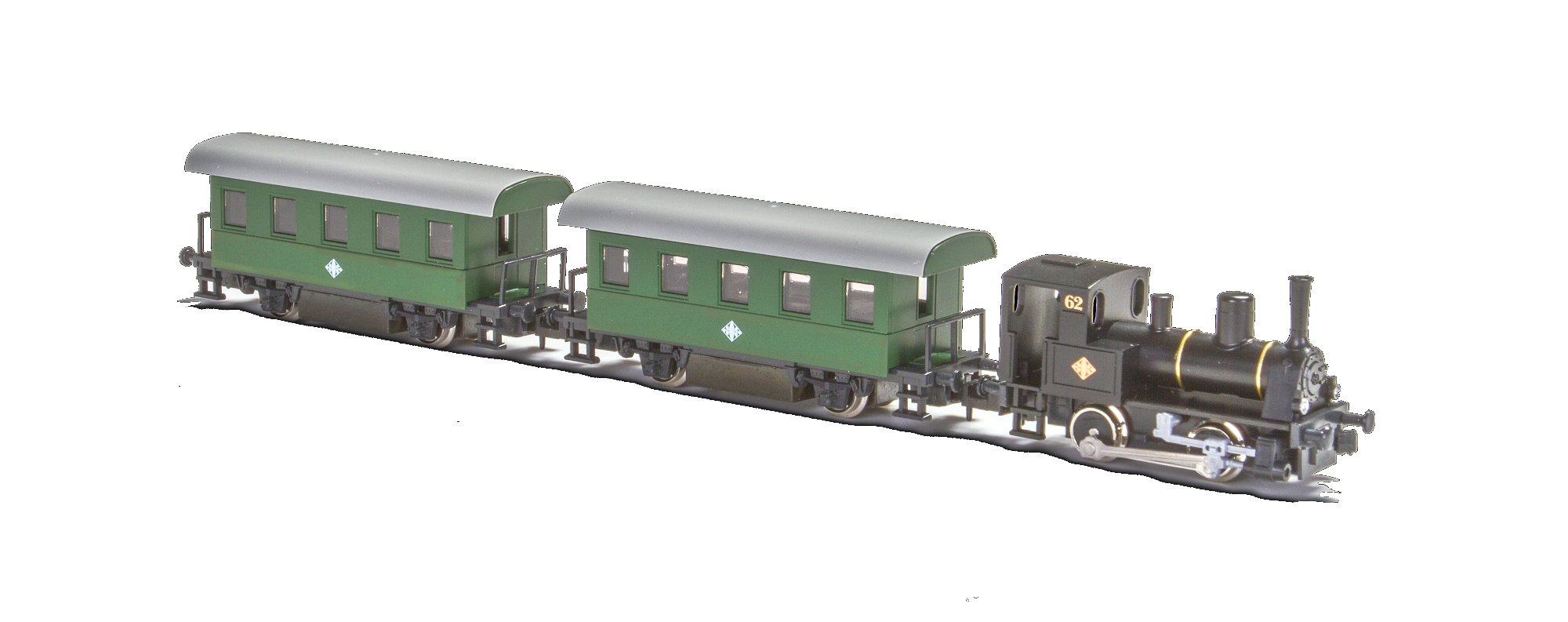 Kato – Set locomotora y dos coches de pasajeros OBB BR88, Ref: 10-5003.