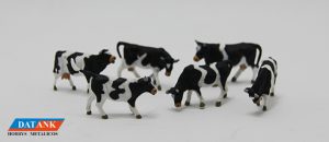 Aneste - Vacas con pintas negras, 6 Figuras, Escala H0, Ref: 4009N.
