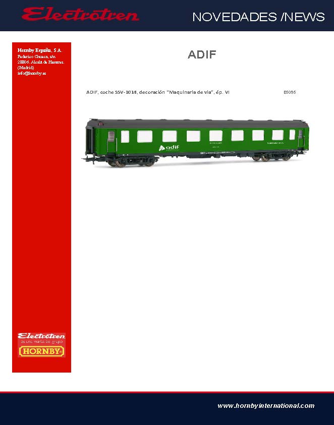 Electrotren – Coche maquinaria de via ADIF y Coches Regionales.