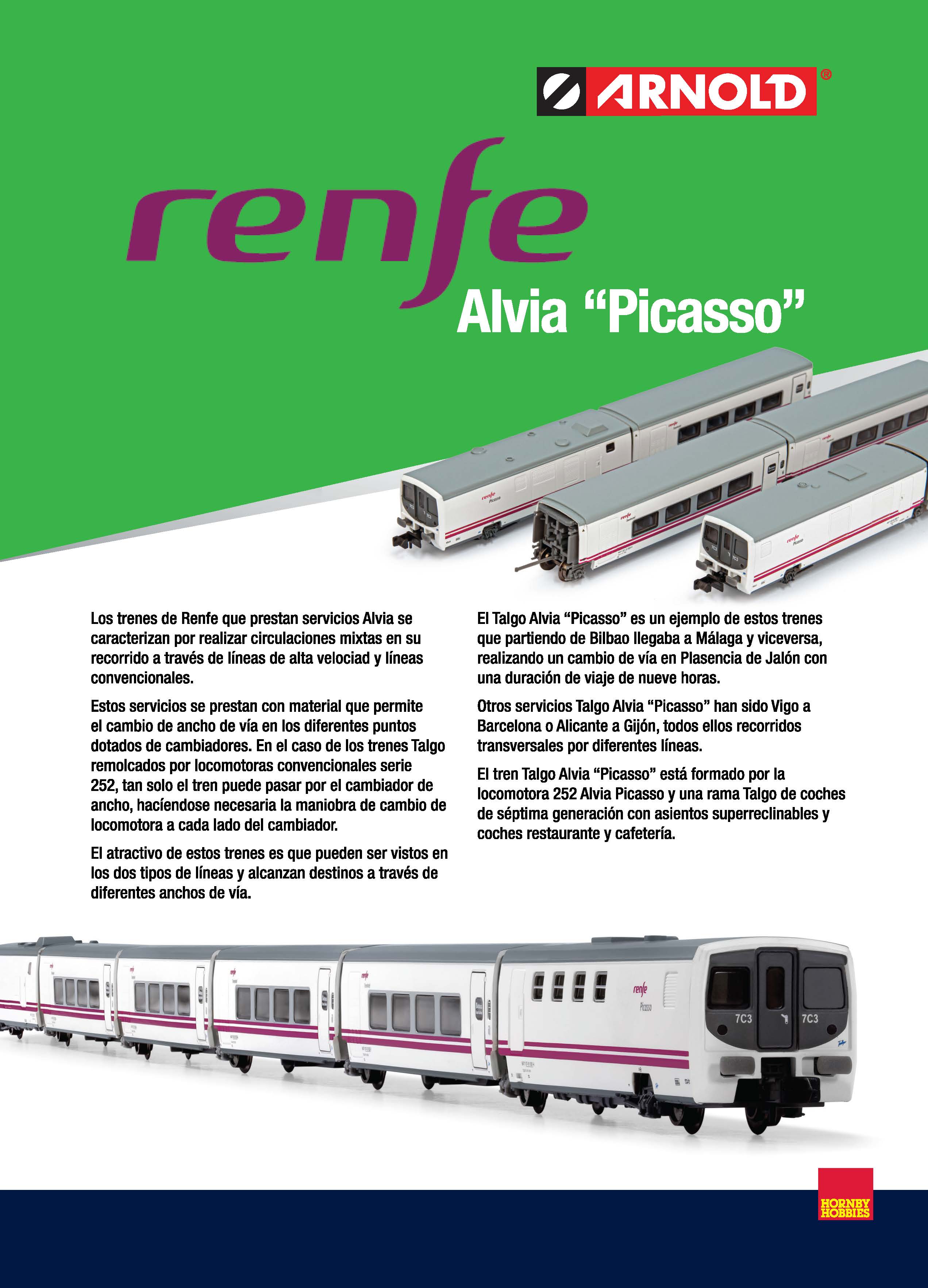 Arnold – Tren Alvia Picasso Escala N, Ref: HN4290, 91 Y 92. SALIDA INMEDIATA.