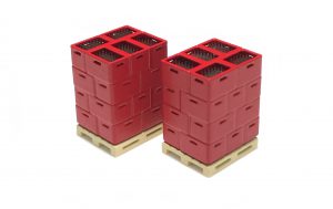 87Train - Conjunto de 2 Parcels cargados de cajas rojas y Botellas, Escala H0, Ref: 221009.