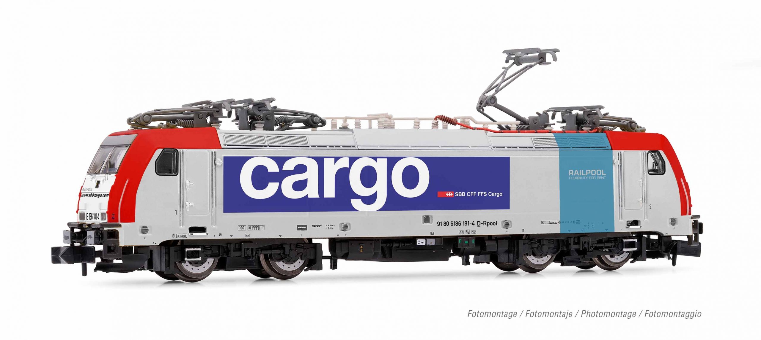 Arnold – Locomotora Electrica Cargo Clase 186 181-4, Epoca VI, Analogica, Escala N. Ref: HN2459.