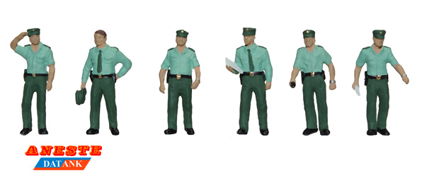 Aneste – Guardia civil de verano andando, 6 figuras. Ref: 4092.