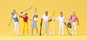 Preiser - Jugadores de Golf, 6 figuras, Escala H0, Ref: 10231.